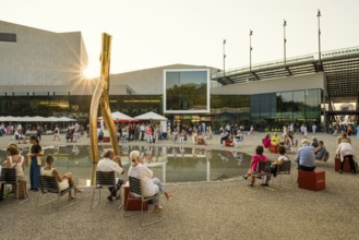 Festival Hall, sunset, Bregenz, Lake Constance, Vorarlberg, Austria