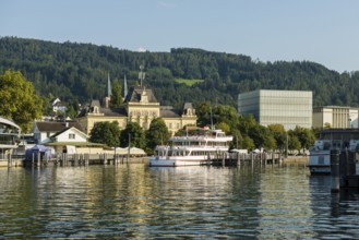 Panorama, harbour, Bregenz, Lake Constance, Vorarlberg, Austria