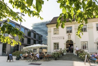 Historic tavern, beer garden, Bregenz, Lake Constance, Vorarlberg, Austria