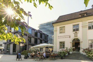 Historic tavern, beer garden, Bregenz, Lake Constance, Vorarlberg, Austria