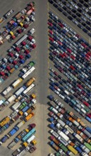 Used car loading at Hansahafen, Unikai in Hamburg harbour, Hamburg harbour, Elbe, Hamburg, Free and