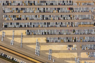 New car car park, BMW new car, BMW plant regensburg, automotive plant, car factory, Bayrische