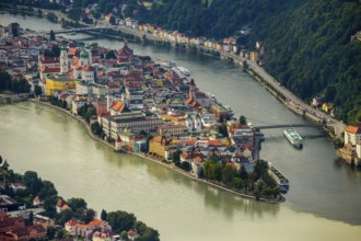 Old town of Passau with St. Stephen's Cathedral on the cathedral square as the seat of the Bishop