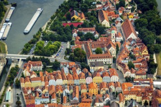 Giebelhausensembel Stadtamhof and St.Mang Church with College of Catholic Church Music and Music