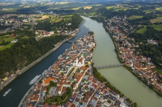 Old town of Passau with St Stephen's Cathedral on the cathedral square as the seat of the Bishop of