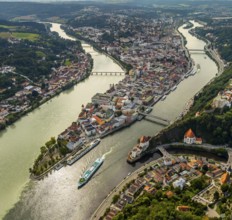 Old town of Passau with St Stephen's Cathedral on the cathedral square as the seat of the Bishop of