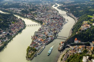 Old town of Passau with St Stephen's Cathedral on the cathedral square as the seat of the Bishop of
