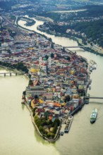 Old town of Passau with St Stephen's Cathedral on the cathedral square as the seat of the Bishop of