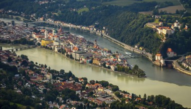 Old town of Passau with St. Stephen's Cathedral on the cathedral square as the seat of the Bishop