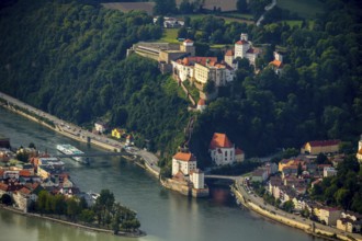 Veste Oberhaus, confluence of the three rivers Danube, Inn and Ilz, municipality of Freinberg,