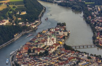 Old town of Passau with St Stephen's Cathedral on the cathedral square as the seat of the Bishop of