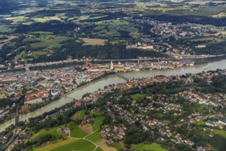 Confluence of the three rivers Danube, Inn and Ilz, municipality of Schardenberg, independent