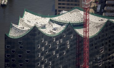 Roof construction of the Elbphilharmony, concert hall in the HafenCity in Hamburg, Elbphilharmonie