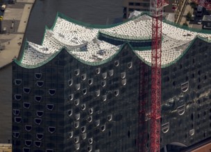 Roof construction of the Elbphilharmony, concert hall in the HafenCity in Hamburg, Elbphilharmonie