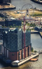 Elbphilharmonie with Hafencity, Speicherstadt, UNESCO World Heritage Site, Hamburg harbour, Elbe,