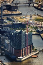 Elbphilharmonie with Hafencity, Speicherstadt, UNESCO World Heritage Site, Hamburg harbour, Elbe,