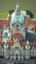 New Town Hall, Hanover's landmark, Wilhelminian, castle-like magnificent building in eclectic