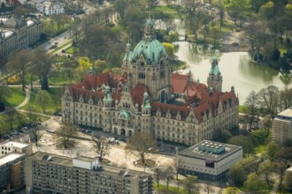 New Town Hall, Hanover's landmark, Wilhelminian, castle-like magnificent building in eclectic