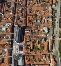 Heiliggeistkirche in Heidelberg Old Town with Old Bridge and Tor tor of the Old Bridge, Neckar,