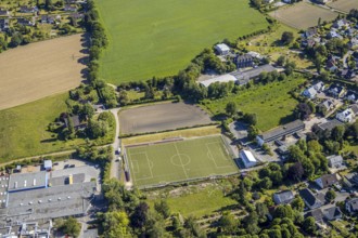 Aerial view, sports field VfL Gennebreck 1923, Sprockhövel, Ruhr area, North Rhine-Westphalia,