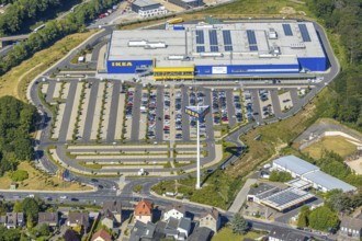 Aerial view, IKEA store Wuppertal, Nächstebreck, Wuppertal, Ruhr area, North Rhine-Westphalia,