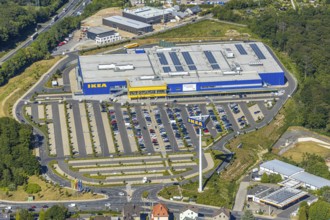 Aerial view, IKEA store Wuppertal, Nächstebreck, Wuppertal, Ruhr area, North Rhine-Westphalia,