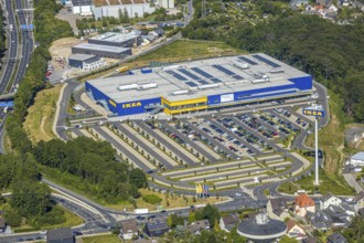 Aerial view, IKEA store Wuppertal, Nächstebreck, Wuppertal, Ruhr area, North Rhine-Westphalia,