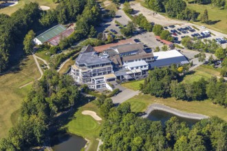 Aerial photo, golf house construction site Golfclub Felderbach Sprockhövel e.V., Sprockhövel, Ruhr