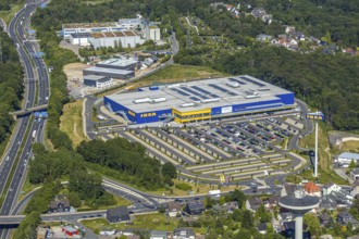 Aerial view, IKEA store Wuppertal, Nächstebreck, Wuppertal, Ruhr area, North Rhine-Westphalia,