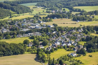 Aerial view, local view Niedersprockhövel, Sprockhövel, Ruhr area, North Rhine-Westphalia, Germany,