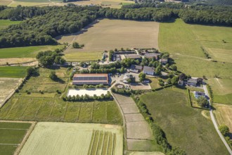 Aerial view, riding centre Oberste-Lehn, Gennebreck, Sprockhövel, Ruhr area, North