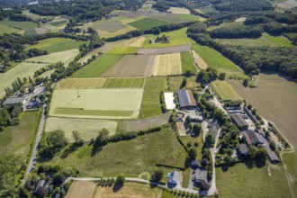 Aerial view, riding centre Oberste-Lehn, Gennebreck, Sprockhövel, Ruhr area, North