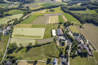 Aerial view, riding centre Oberste-Lehn, Gennebreck, Sprockhövel, Ruhr area, North