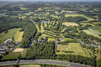 Aerial view, golf course Golfclub Felderbach Sprockhövel, Frielinghausen 1, Sprockhövel, Ruhr area,