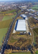 Aerial view, Woolworth builds new headquarters in the intermunicipal industrial estate Unna/Kamen,