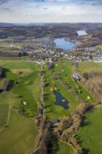 Aerial view, golf course, castle / house Amecke, Amecke, Sundern, Sauerland, North