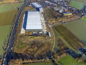 Aerial view, Woolworth builds new headquarters in the intermunicipal industrial estate Unna/Kamen,