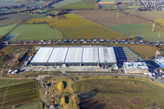 Aerial view, Woolworth builds new headquarters in the intermunicipal industrial estate Unna/Kamen,