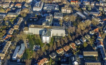 Aerial photo, Evangelisches Krankenhaus Unna, Holbeinstraße, EVK Unna, Unna, Ruhr area, North