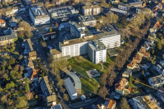 Aerial photo, Evangelisches Krankenhaus Unna, Holbeinstraße, EVK Unna, Unna, Ruhr area, North
