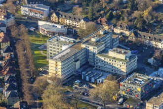 Aerial photo, Evangelisches Krankenhaus Unna, Holbeinstraße, EVK Unna, Unna, Ruhr area, North