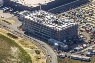 Aerial view, new Woolworth headquarters and logistics centre, Unna Kamen industrial estate,