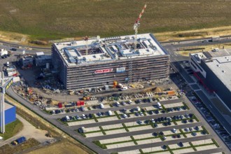 Aerial view, new Woolworth headquarters and logistics centre, Unna Kamen industrial estate,