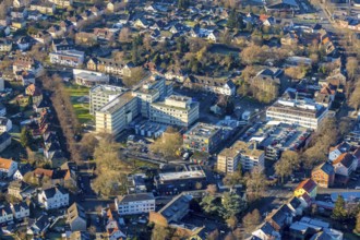 Aerial view, Evangelisches Krankenhaus Unna, Holbeinstraße, Unna, Ruhr area, North