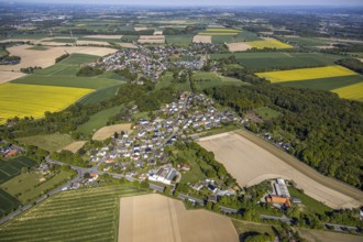 Aerial view, local view Am bush and local view Billmerich, Unna, Ruhr area, North Rhine-Westphalia,