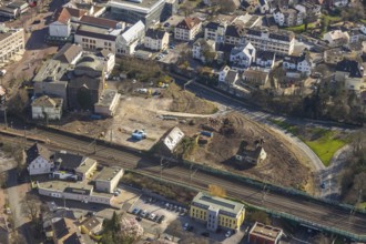 Aerial view, Mühle Bremme, construction site shopping centre, Unna, Ruhr area, North