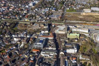 Aerial view, Unna railway station, Viktoriastrasse construction area for office building, St.