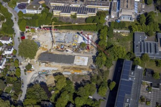 Aerial view, construction area Berliner Allee residential development, school centre north, Unna,