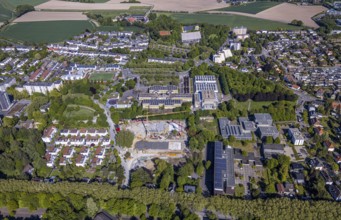 Aerial view, construction area Berliner Allee residential development, school centre north, Unna,