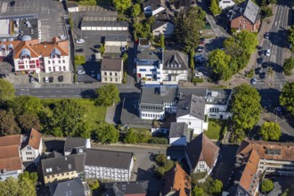 Aerial photo, Hellweger Anzeiger and Westfälische Rundschau, waterway, Unna, Ruhr area, North